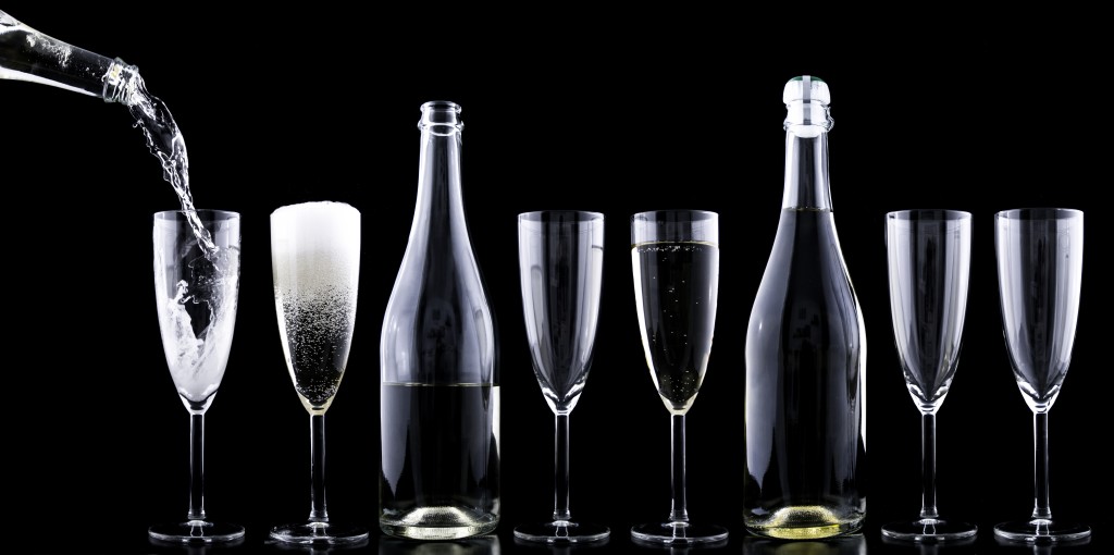 Different empty drinking glasses.